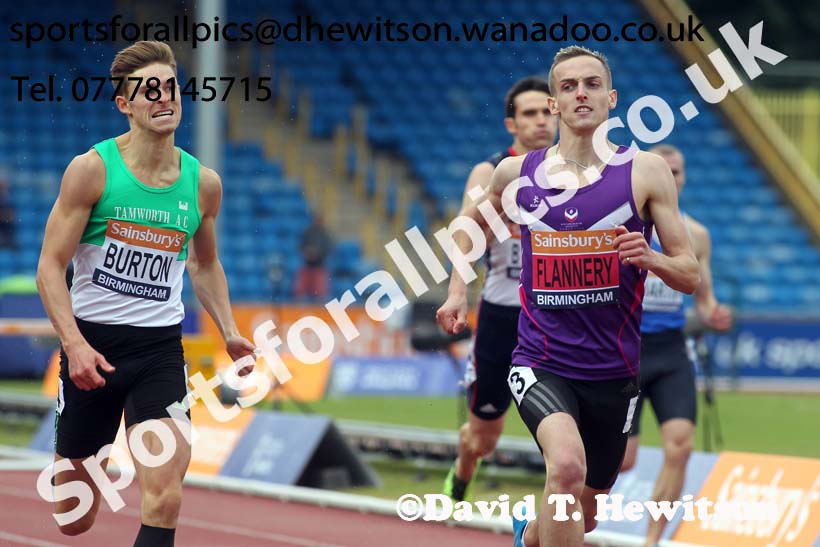 Niall Flannery (Newham) 400 metres hurdles, 2014 Sainsbury's British Championships. Photo: David T. Hewitson/Sports for All Pics